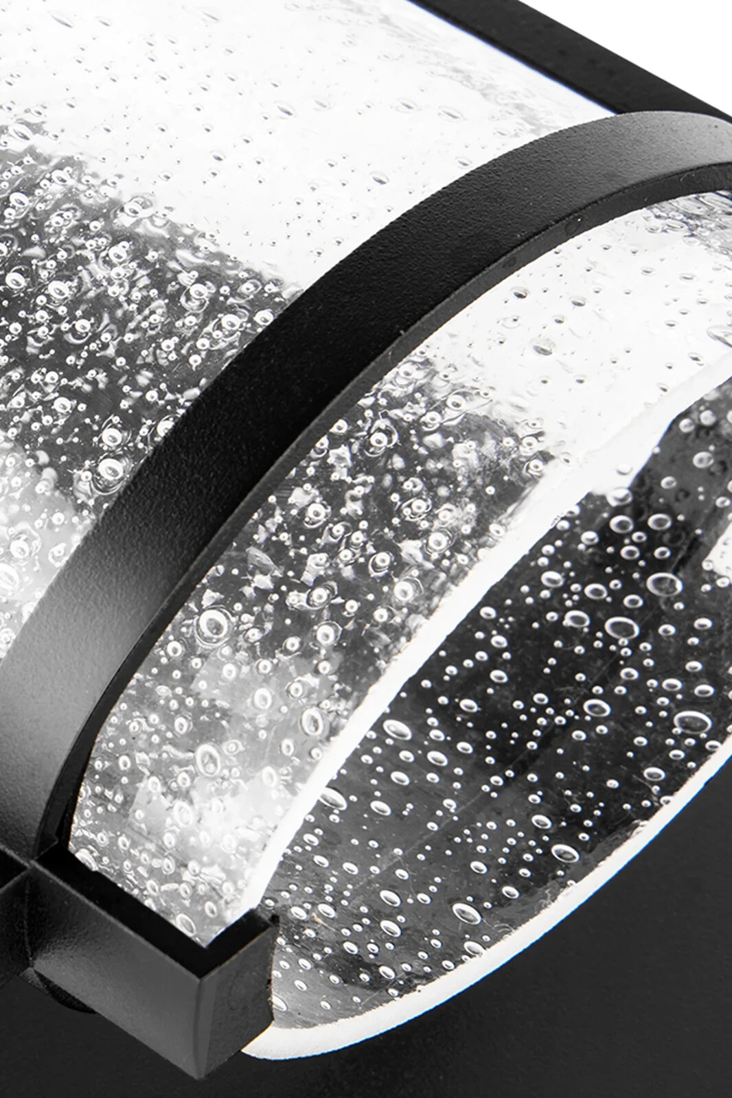 LUTEC Aquarius LED Black & Clear Seeded Glass Outdoor Wall Light - New Boxed 5