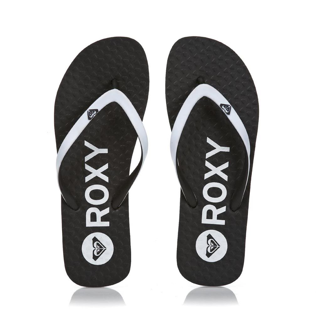 Roxy Women's Bi Tone True Black Flip Flops 2