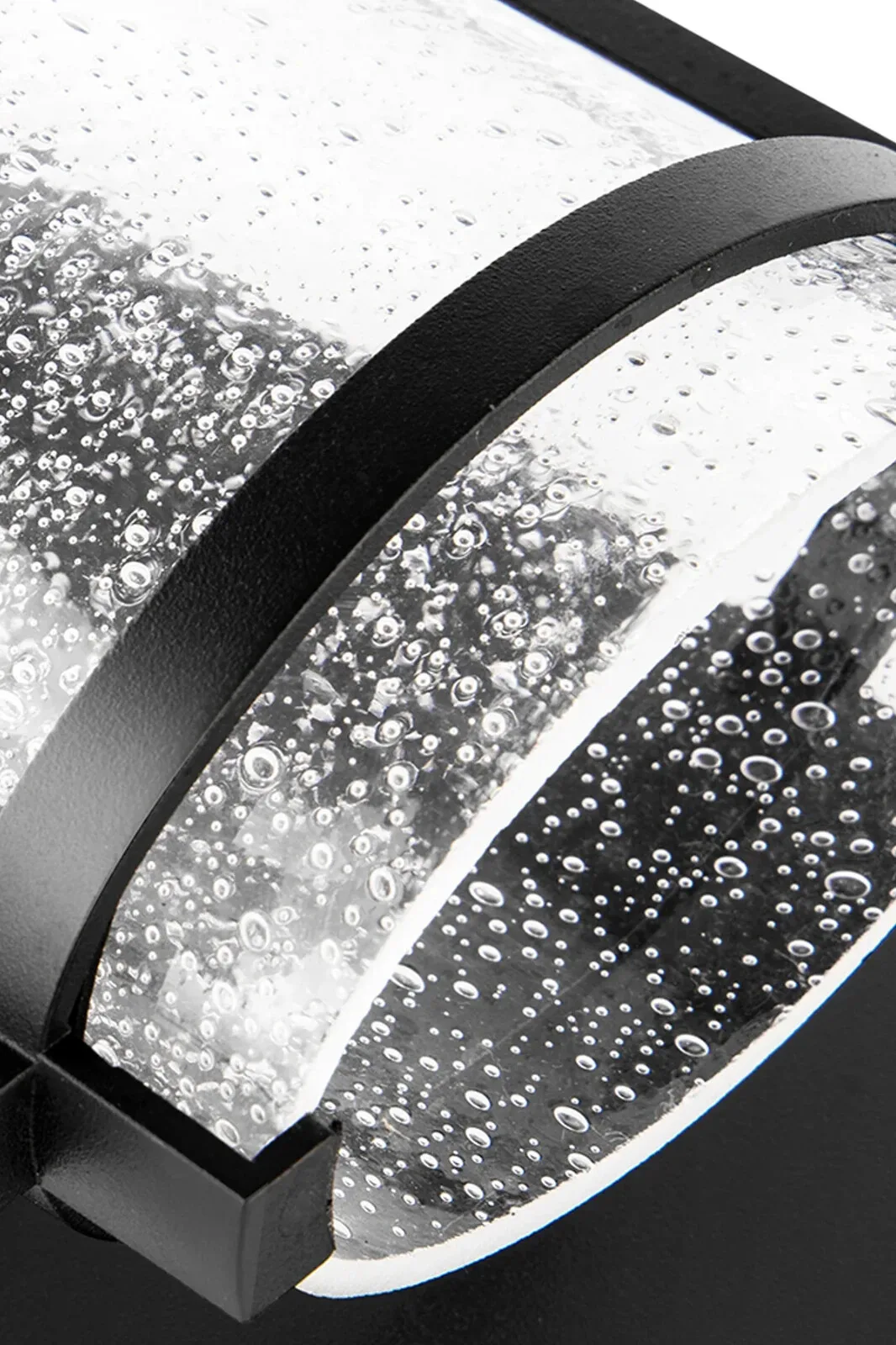 LUTEC Aquarius LED Black & Clear Seeded Glass Outdoor Wall Light - New Boxed 5