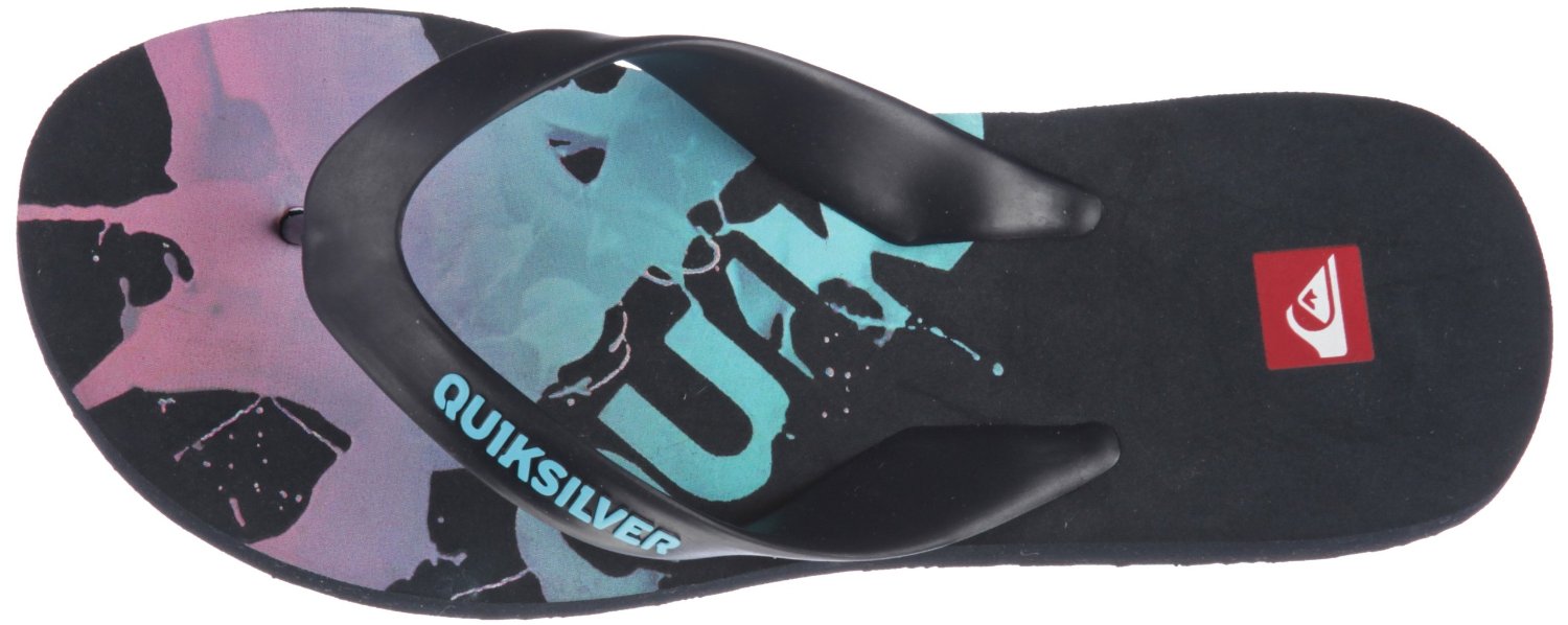 Quiksilver Big Machine Men's Beach Sandals Flip Flops - Black Blue Pink 3