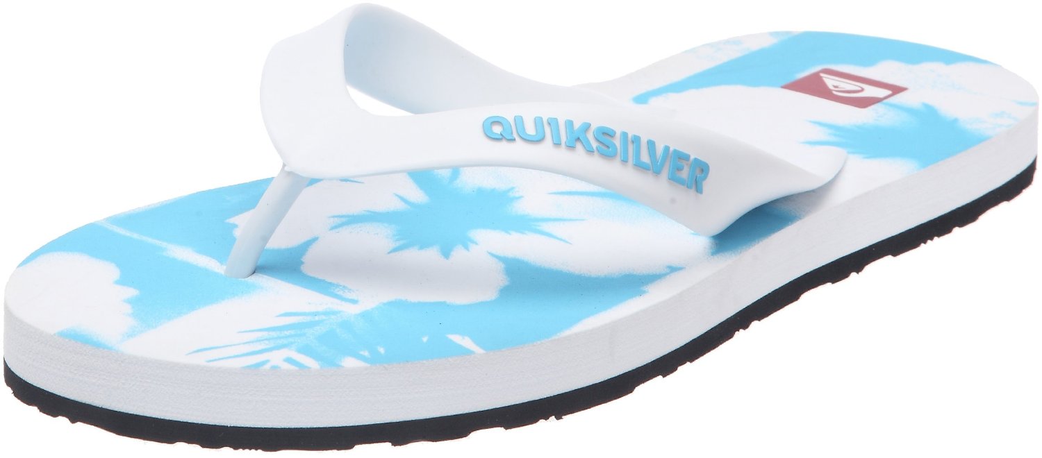 Quiksilver Flower Men's Beach Sandals Flip Flops - Light Blue 2