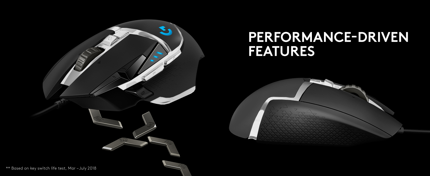 Logitech G502 HERO Special Edition High-Performance Wired Gaming Mouse, 25K HERO Sensor, 25600 DPI, RGB, Adjustable Weight, 11 Programmable Buttons, PC/Mac - Black and White 10