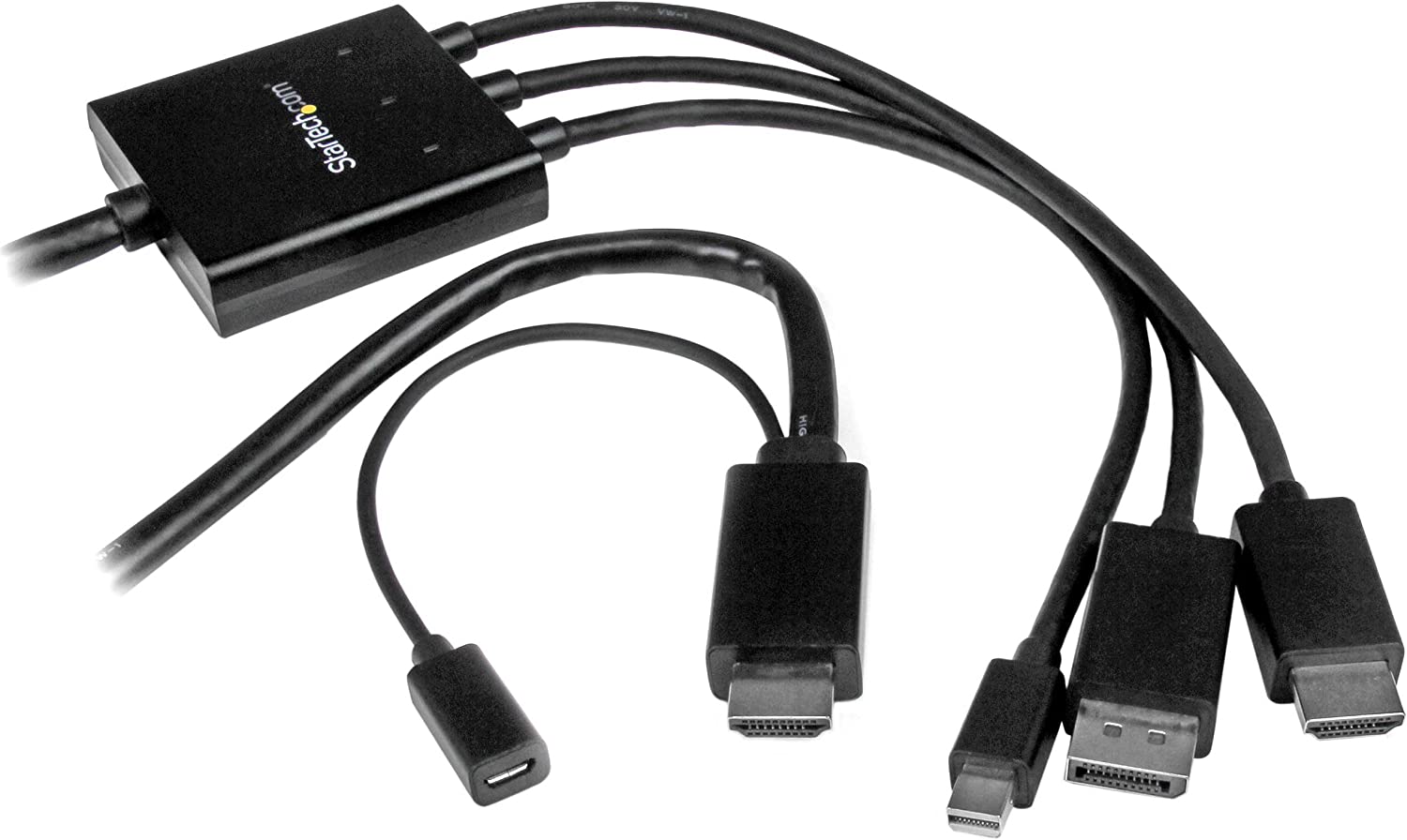 StarTech 2m 6 ft HDMI, DisplayPort or Mini DisplayPort to HDMI Converter Cable - HDMI, DP or Mini DP to HDMI Adapter Cable (DPMDPHD2HD), black  2