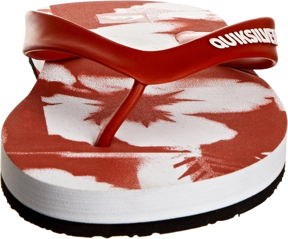 Quiksilver Flower Men's Beach Sandals Flip Flops - Red 4