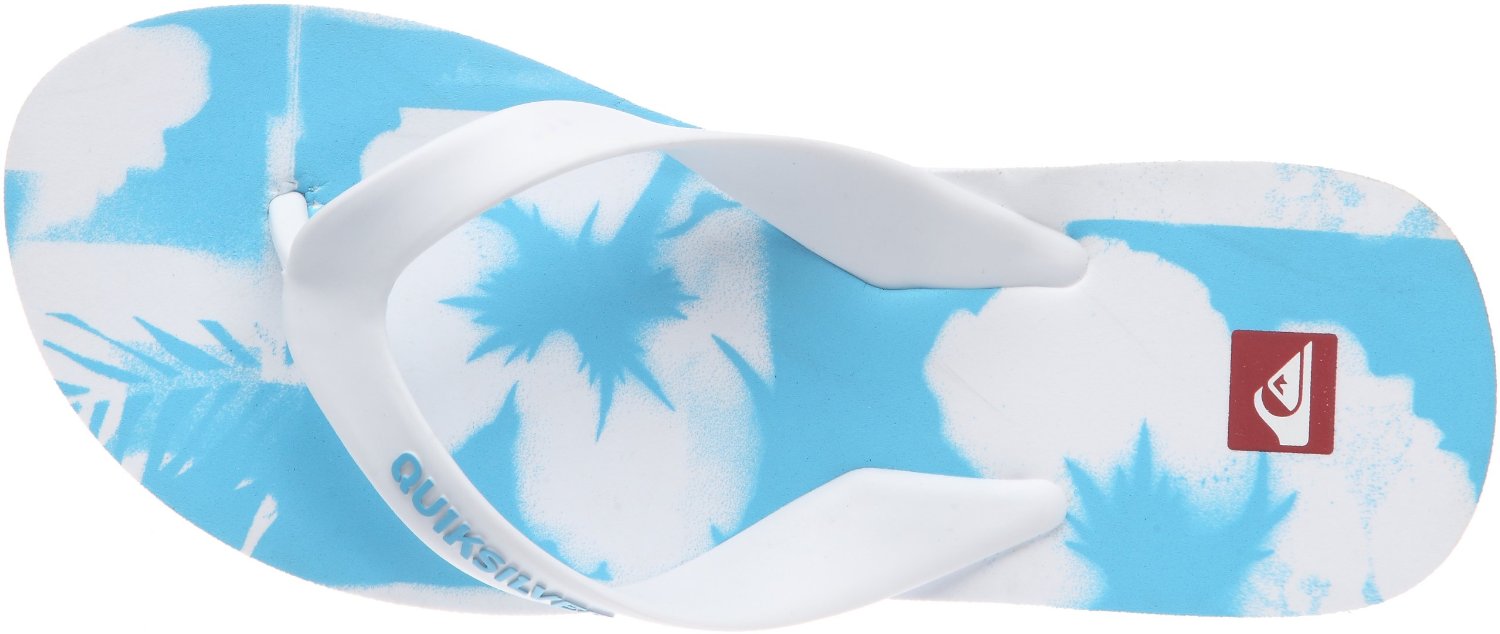 Quiksilver Flower Men's Beach Sandals Flip Flops - Light Blue 7