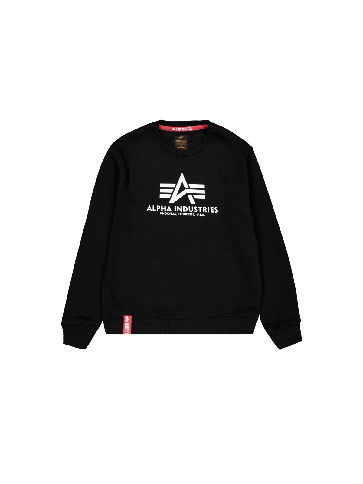 ALPHA INDUSTRIES Men's Basic Sweater Jumper, Black, Size: Medium