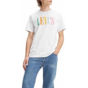 Levi's Men's Relaxed Graphic Tee T-Shirt, White, Size: Large