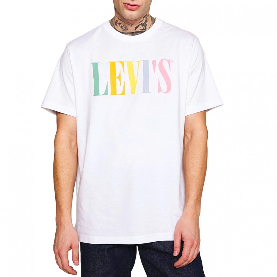Levi's Men's Relaxed Graphic Tee T-Shirt, White, Size: Large 2