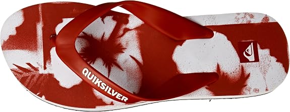 Quiksilver Flower Men's Beach Sandals Flip Flops - Red 3