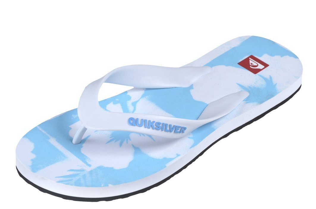 Quiksilver Flower Men's Beach Sandals Flip Flops - Light Blue