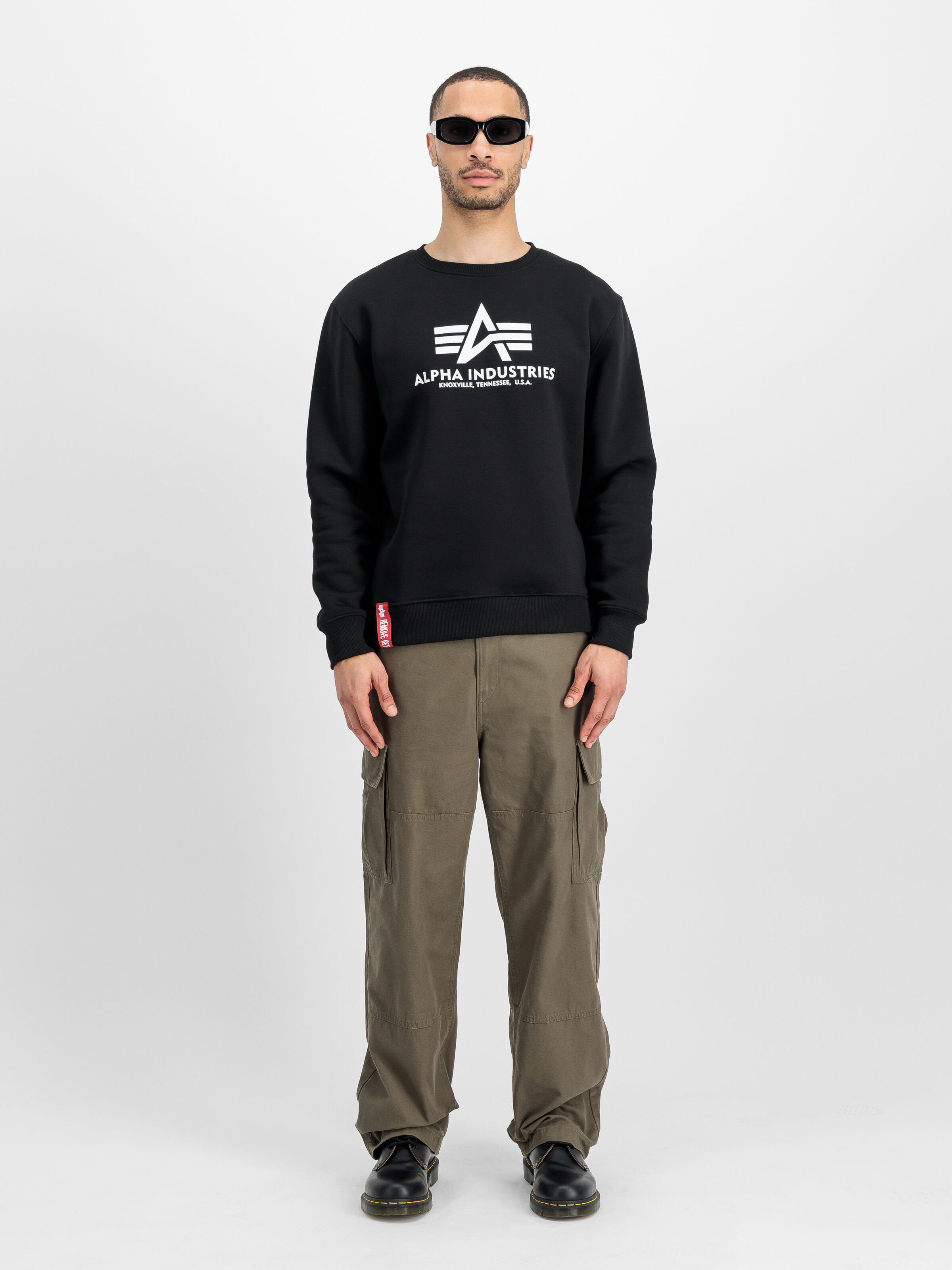 ALPHA INDUSTRIES Men's Basic Sweater Jumper, Black, Size: Medium 2