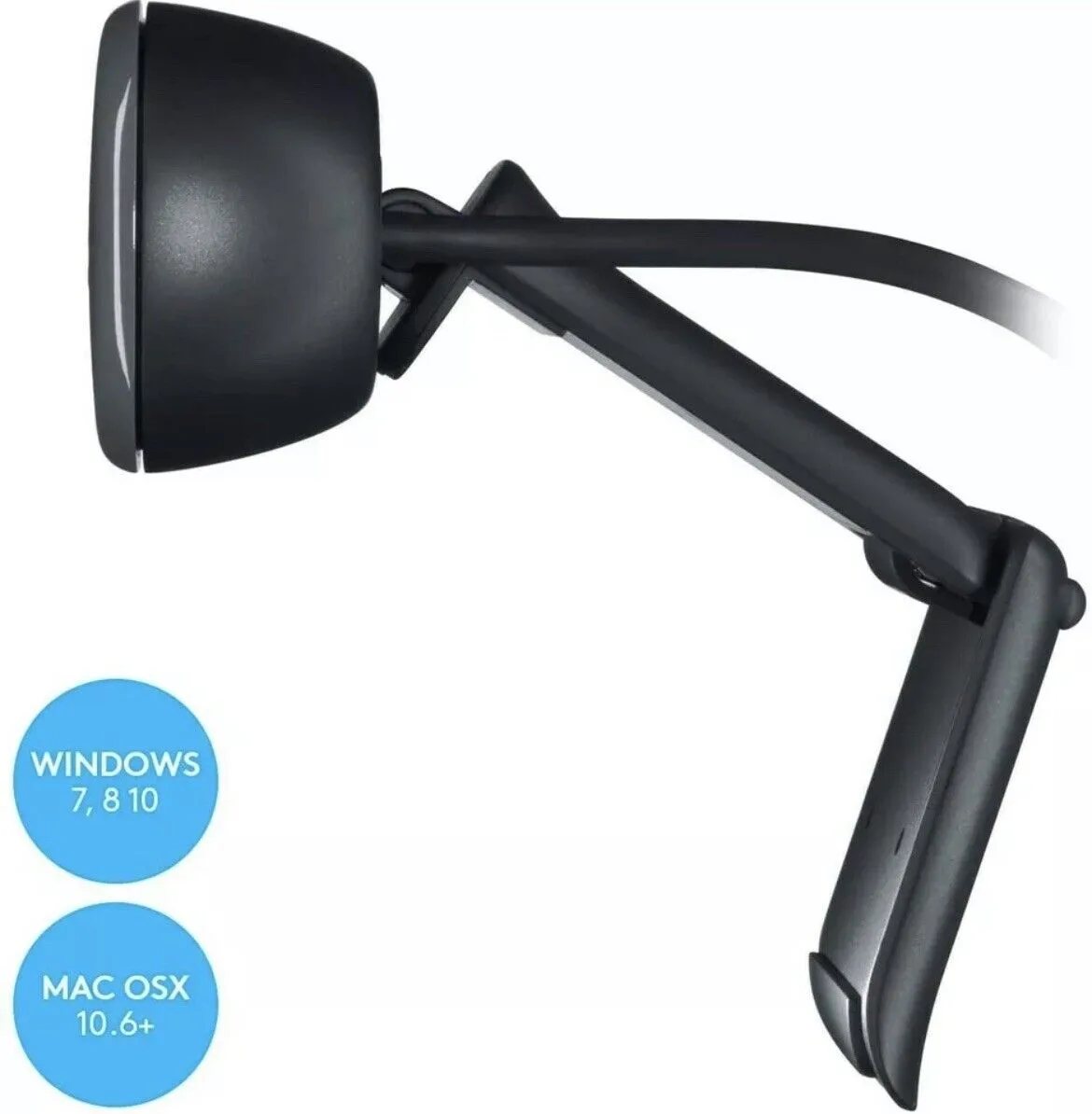 Logitech C270 HD Webcam, HD 720p/30fps, Widescreen HD 6