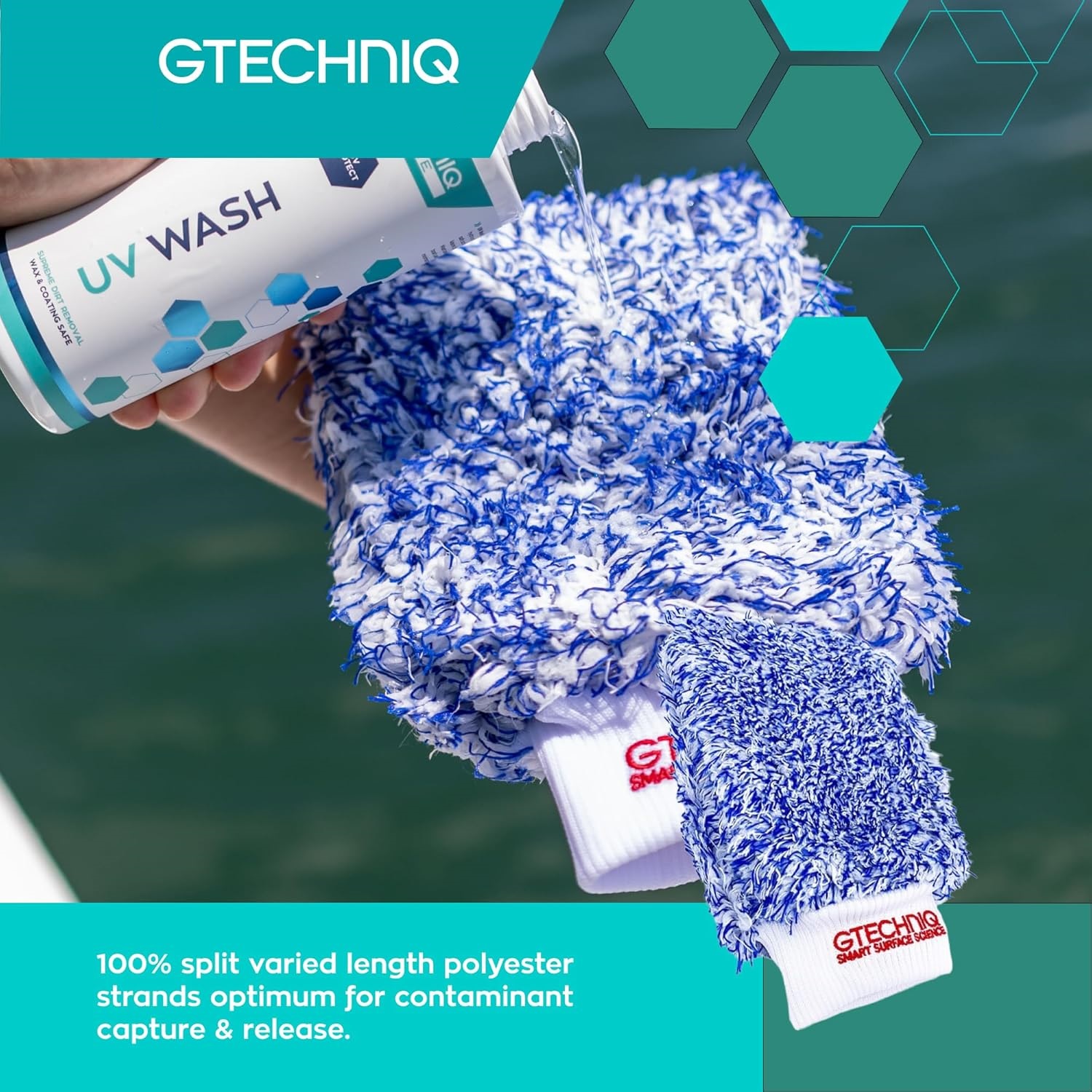 Gtechniq Microfibre Wash Mitt Marine surface care, Blue, One Size UK 5