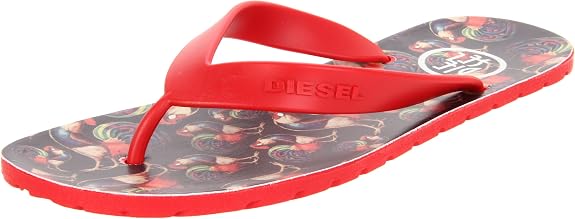 Diesel Men's Plaja Splish Lava Red Black Sandal