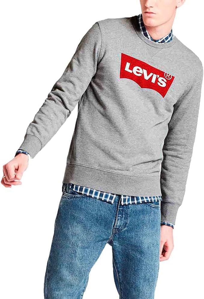 Levi's Men's Graphic Crewneck, Grey Sweatshirt, Size: Medium