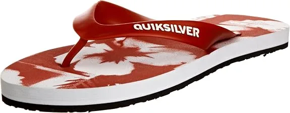 Quiksilver Flower Men's Beach Sandals Flip Flops - Red