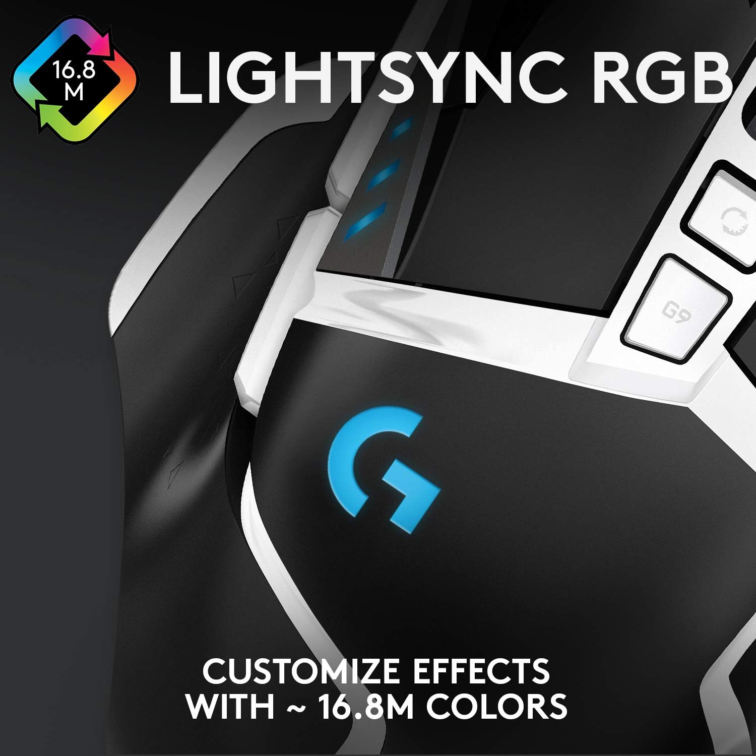 Logitech G502 HERO Special Edition High-Performance Wired Gaming Mouse, 25K HERO Sensor, 25600 DPI, RGB, Adjustable Weight, 11 Programmable Buttons, PC/Mac - Black and White 6