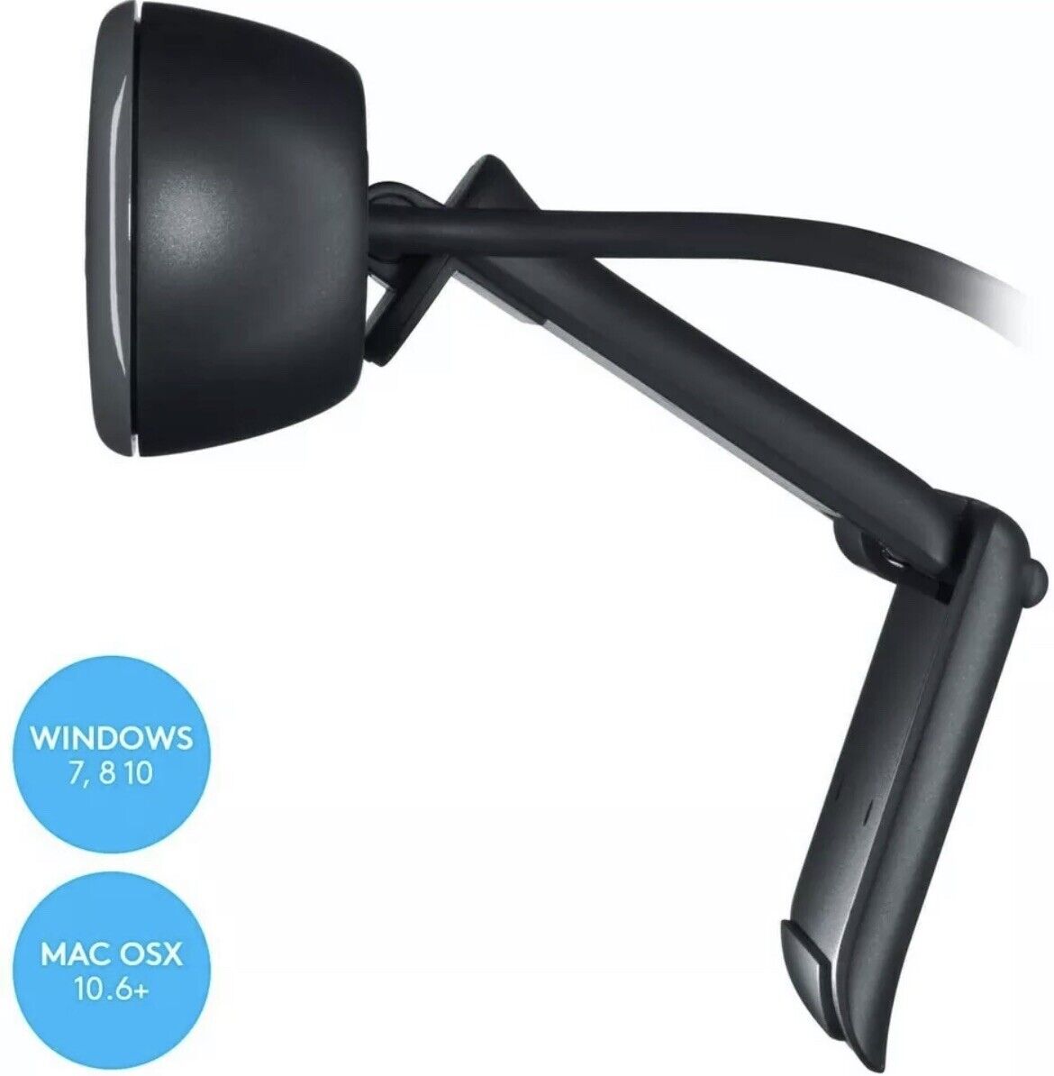 Logitech C270 HD Webcam, HD 720p/30fps, Widescreen HD 6