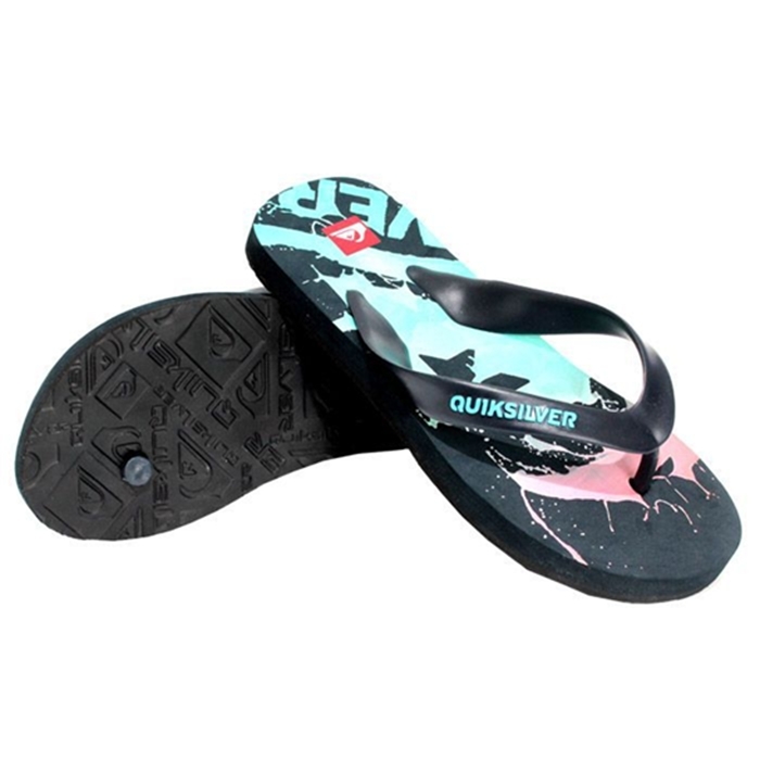 Quiksilver Big Machine Men's Beach Sandals Flip Flops - Black Blue Pink