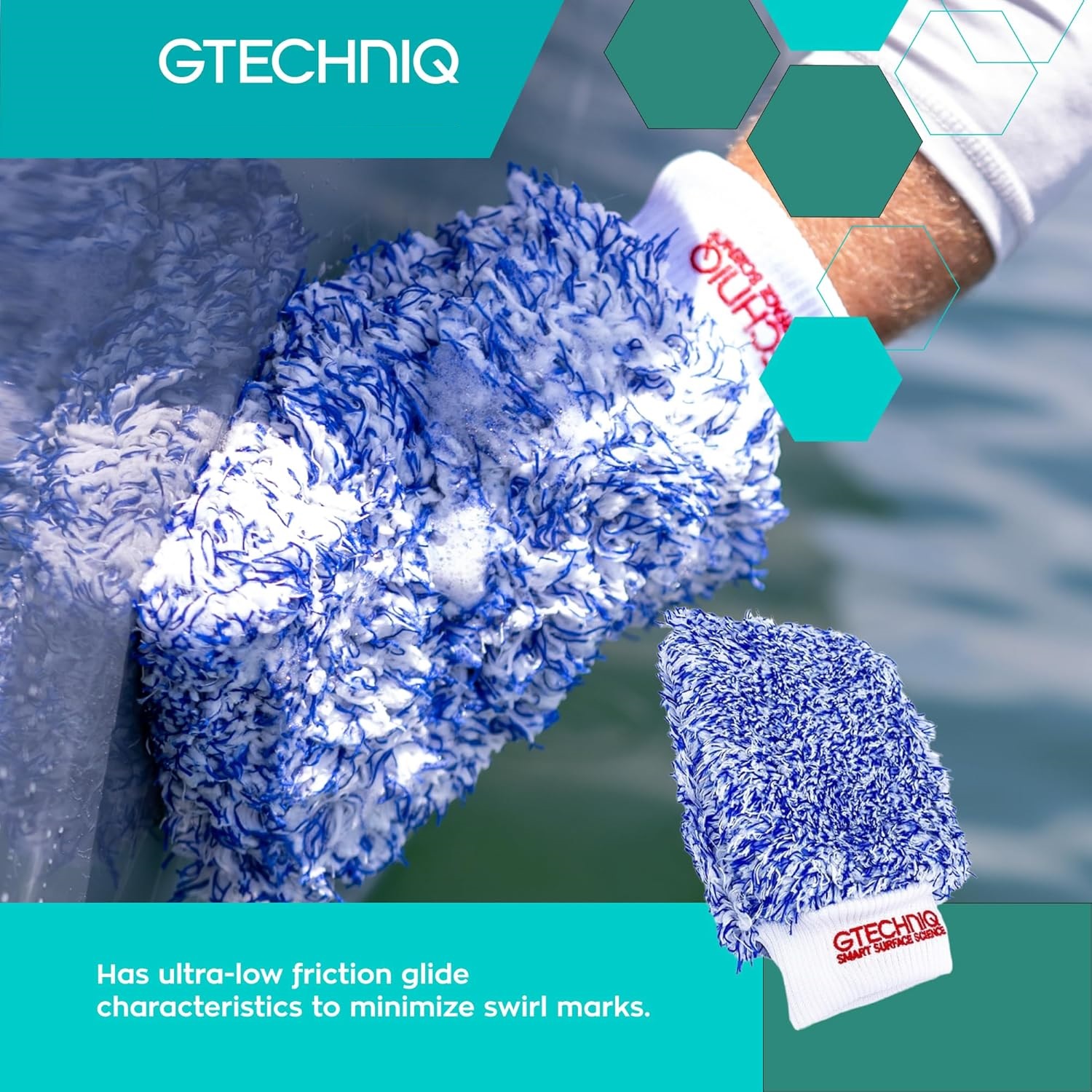 Gtechniq Microfibre Wash Mitt Marine surface care, Blue, One Size UK 4
