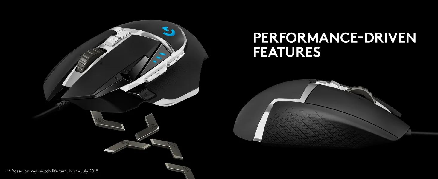 Logitech G502 HERO Special Edition High-Performance Wired Gaming Mouse, 25K HERO Sensor, 25600 DPI, RGB, Adjustable Weight, 11 Programmable Buttons, PC/Mac - Black and White 10