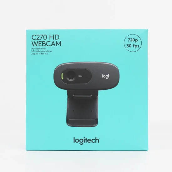 Logitech C270 HD Webcam, HD 720p/30fps, Widescreen HD 7