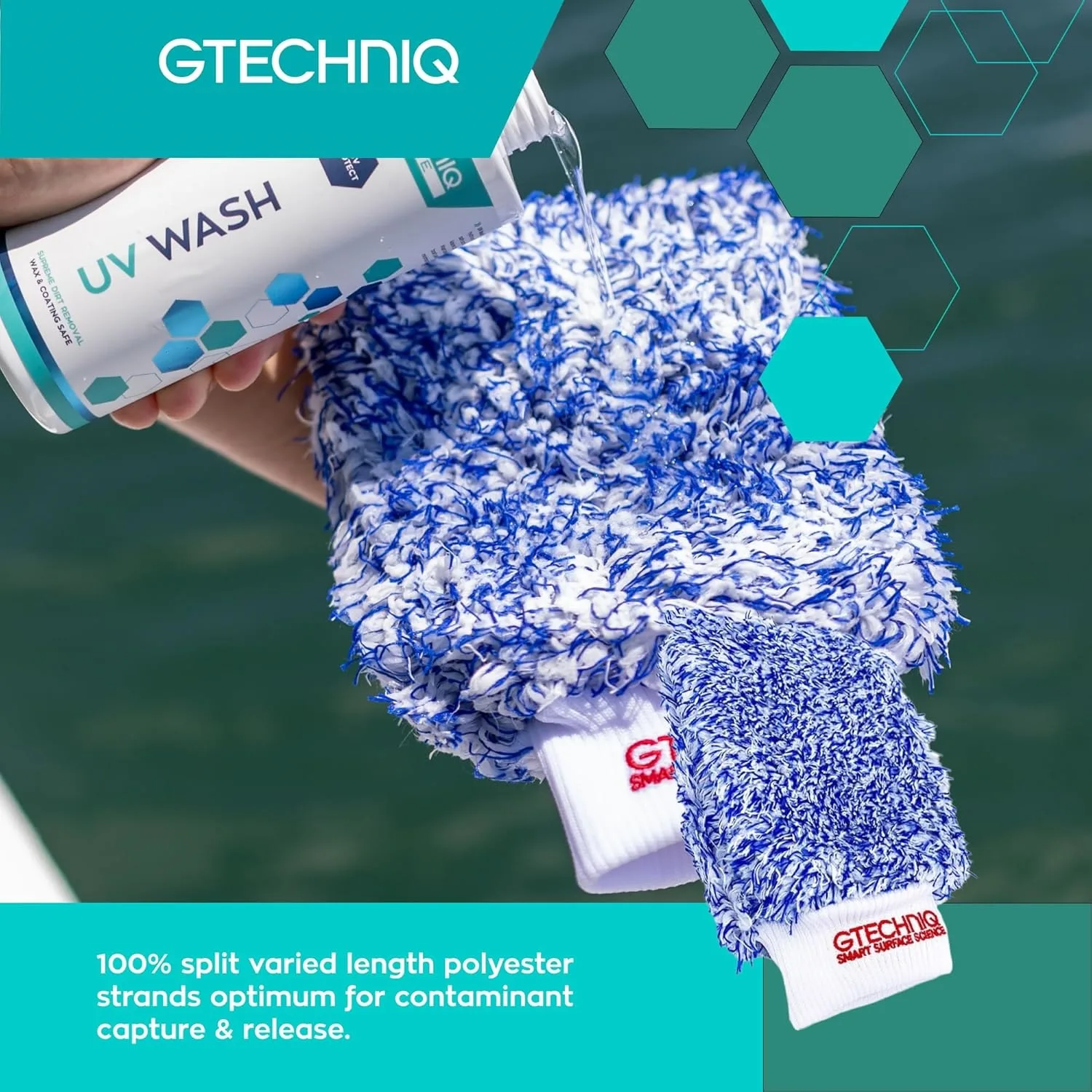 Gtechniq Microfibre Wash Mitt Marine surface care, Blue, One Size UK 5