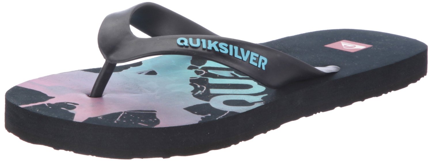 Quiksilver Big Machine Men's Beach Sandals Flip Flops - Black Blue Pink 2
